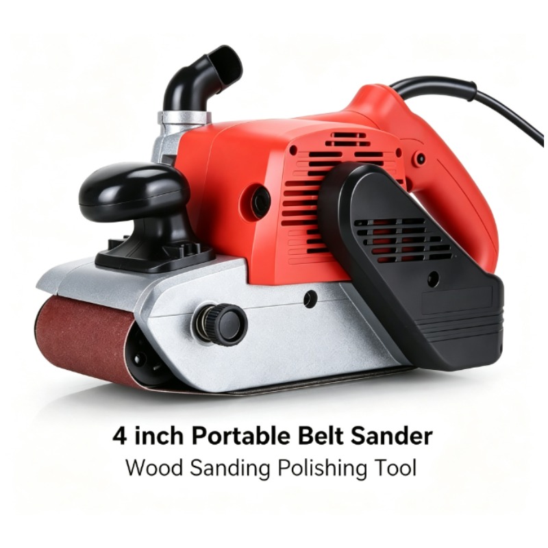 Belt Sander Portable - 4-Zoll-Bandschleifer, Hochleistungs-Tragbare Holzbearbeitungs-Poliermaschine, Flachplatten-Schleifmaschine für Schleifpapier