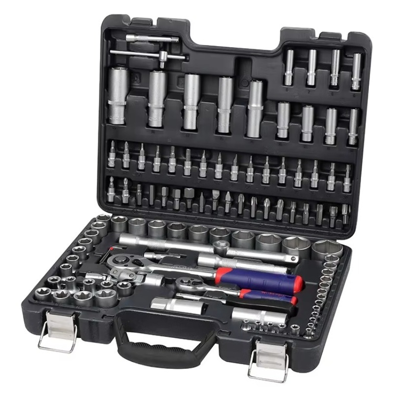 Kit Power Tools - 108-teiliges Professionelles Mechaniker-Werkzeugset, CRV-Stahl Schraubenschlüssel-Steckschlüsselsatz im