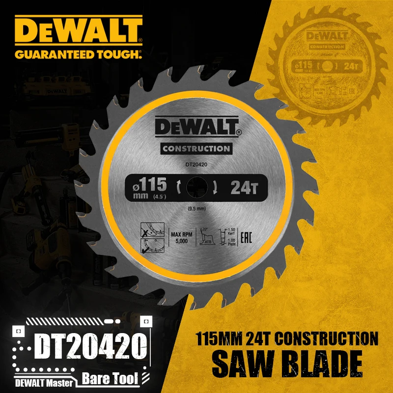 Power Tools In Construction - DEWALT DT20420 Bau-Kreissägeblatt Akku-Rahmen 115MM 24T