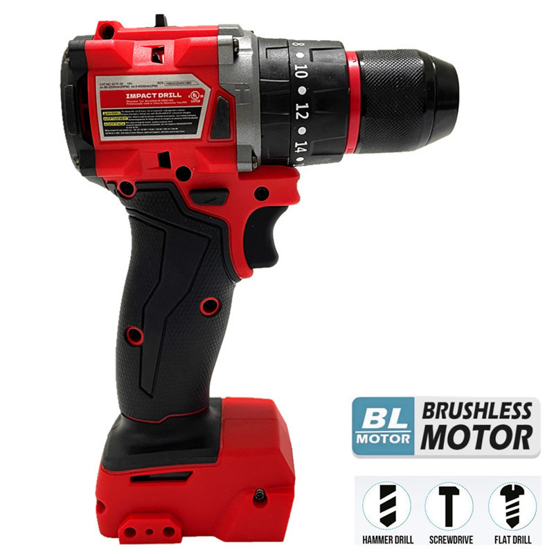 Power Tools Hammer - Für Milwaukee 18V/20V Akku-Schlagbohrschrauber, bürstenloser Elektrobohrer,