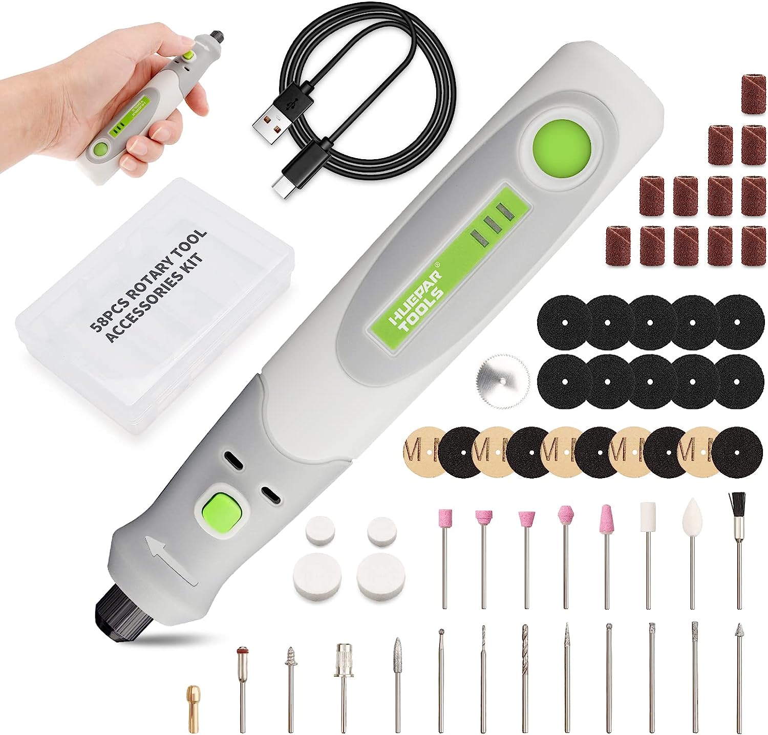 Power Tools Sheets - Elektrobohrwerkzeug-Gravier polierer mit 4V Mini-Akku-Rotationswerkzeug-Set-Kit für