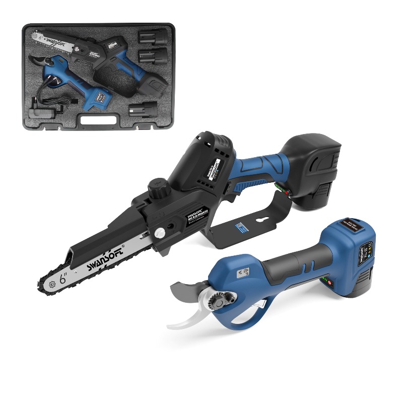 Kit Power Tools - 【Bestseller】Kabelloses, bürstenloses, elektrisches Gartenscheren- und Kettensägen-Kombinationsset,