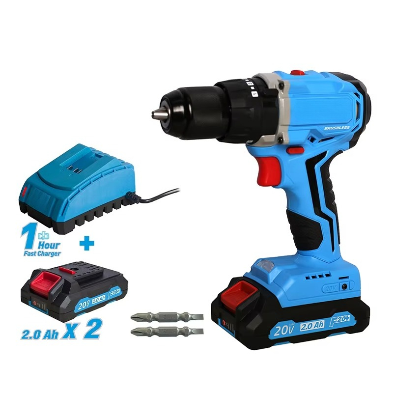 Kit Power Tools - 20V Kabelloser Bürstenloser Bohrschrauber Elektrowerkzeug-Set Lithium-Ionen