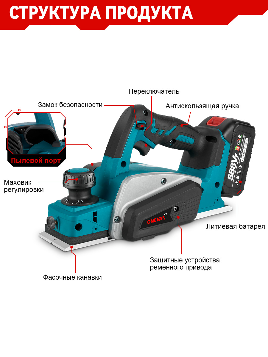 1000 W kabelloser Mini-Holzhob – Planer Handheld Electric Bewertung und Preis